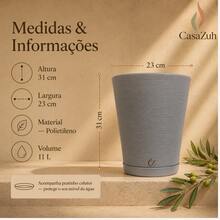 Plant Pot Column Grafiato PP - Grey - View 2