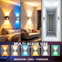 1/2pcs Bedroom Wall Lamp LED Bedside Light Motion Sensor Light Decorative Light Room Decor Light Suitable For Kitchen, Bedroom And Stairway Lighting 1200mAh - A款 - 查看 8