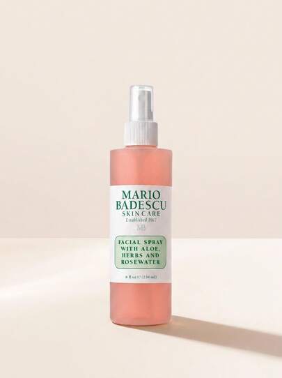 Mario Badescu Facial Spray With Aloe, Herbs And Rosewater 236 Ml – Facial Mist, Hydrating, For Dull Skin, Rose, Pink, Aloe Vera, Suitable For Makeup Setting