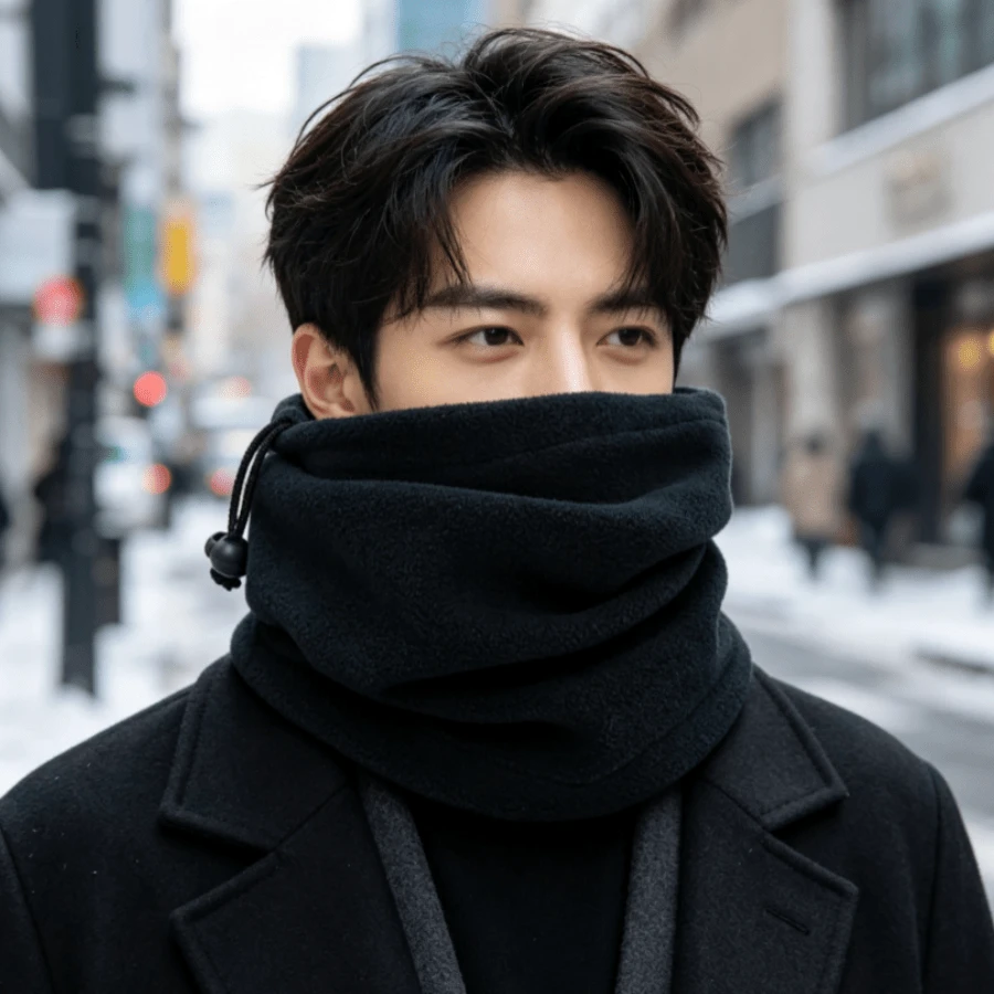 1 buah Penghangat Leher Bulu Domba Unisex Musim Dingin untuk Olahraga Luar Ruangan, Masker Wajah Bersepeda, Balaclava Penutup Leher Bulu Domba dengan Tali Serut Multifungsi - MultiWarna - View 1