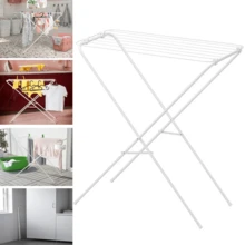 Varal de roupas dobrável para uso interno e externo, suporte portátil para secar roupas com ou sem abas - Branco sem abas - Visão 1