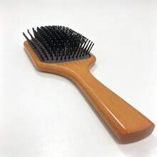 Beech Wood Air Cushion Massage Hair Comb - Burnt Orange - View 5