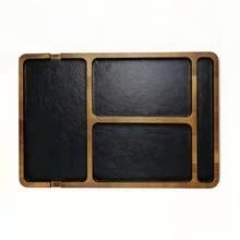 "1pc Wooden Desktop Organizer - Solid Wood Multi-Compartment Storage Box For Glasses/Phone/Earphones, Office Desk Tray With Dividers" - Multicolor - View 7
