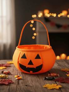 Halloween Pumpkin Bucket Candy Basket Halloween Decoration Halloween Party Favors - TNT籃子 - 16x14cm - 查看 5