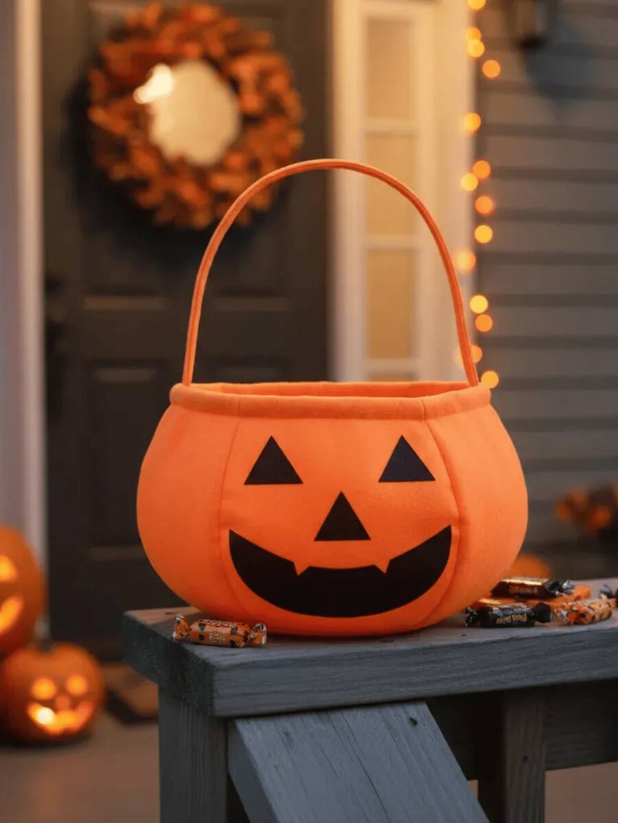 Halloween Pumpkin Bucket Candy Basket Halloween Decoration Halloween Party Favors - TNT籃子 - 16x14cm - 查看 1