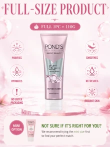 Pond's 旁氏平衡水光潔顏霜,正裝110g,小樣25g，溫和清潔卸妝,滋潤清潔,去角質縮小毛孔,適合乾敏肌膚 - 平衡水光潔顏霜 - 查看 5