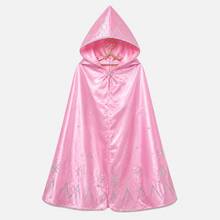 Capa Infantil Princesa Rosa Glitter Rapunzel Realeza com Capuz Meninas Lantejoulas Elza Frozen Aurora Aniversário - Rosa Bebê - Visão 6