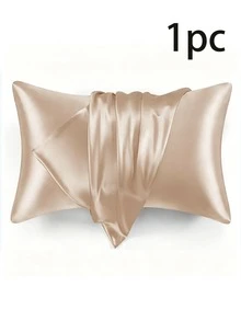 2pcs/1pc Luxurious Silky Soft Pillowcase - Breathable Skin -Friendy Cool Fel Solid Color With Envelope Closure- Machine Washable Bedding Washed Silk Pllowcase Sing Cushion Cover For Bedroom Decor Bedding Bed Accessories - Multicolor - View 27