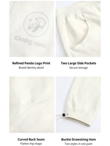 CAMEL CROWN Cooling Curved Casual Pants, Loose Comfortable UV Protection Sports Trousers, New Spring Summer Style For Men & Women - Beige/white - View 5