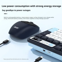 Acer Tablet Keyboard Wireless Bluetooth Dual-Mode Keyboard And Mouse Set Rechargeable Laptop Desktop Computer Office Gaming Mechanical Feel Keyboard IPad Android MAC Phone Tablet Universal - Charging Version - With Display Screen [Single Keyboard] - View 8