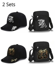 1pc/2pcs/2sets "Los Angeles&Chicago 23" Personalized Letter & Number Graphic Print Vintage Original Baseball Cap And Bag, Street Fashion Style, Suitable For Daily Wear Or Gift For Friends - Multicolor - View 13