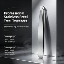 Smooth Surface Multi Tip Stainless Steel Eyebrow Tweezers Matched Eyebrow Scissors For Female Users Refine Eyebrows Tidy Brows Daily Household Cosmetic Brow Care Supply - 3PCS - View 7