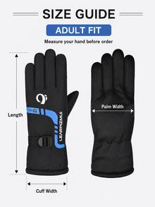 Winter Fleece Touchscreen Gloves, Unisex, Windproof, Waterproof, Warm, Anti-Slip Grip, Suitable For Driving, Cycling, Commuting And Outdoor Activities - Multicolor - View 3