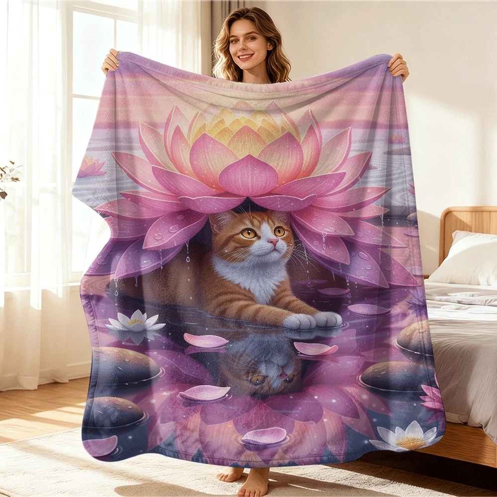 1PC Flannel Blanket, Summer Blanket, Bed Blanket , Blankets For Camping, Blanket For Beach, Throw Blanket, Multi-Use Blanket Soft , Cooling Blanket - Blanket - View 1