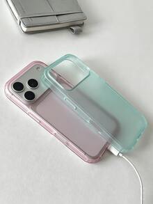 極簡磨砂半透明手機殼，相容 iPhone 17 Pro Max 17 Pro 17 16 Pro Max 16 Pro 16 15 Pro Max 15 Pro 15 14 Pro Max 14 Pro 14，馬卡龍色磨砂透明背蓋 - 磨砂粉 - 查看 3