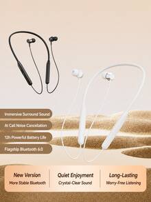 ASUS TWS-L190 Wireless Neckband In-Ear Bluetooth Earbuds HiFi Large Dynamic Driver Stereo Surround Sound Ultra Long Battery Life AI HD Call Noise Reduction Bluetooth 6.0 Low Latency Gaming Sports Running Comfortable Long-Wear Compatible With Apple Android All Series Smartphones - View 2