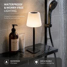 LED Wireless Touch Bathroom Table Lamp, USB-C Interface, Sensitive Touch Switch, 3 Color Light/Stepless Dimming, Portable Night Light, Room Decor, Detachable 3-In-1 Function, Modern Design, Suitable For Living Room/Bedroom/Children's Room/Bathroom/Bar Decor, Ideal Holiday Gift - Desk Lamp - View 1