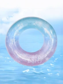 成人特大號加厚紫色藍色漸層亮片充氣游泳圈，中性救生圈，便攜式腋下浮圈，PVC材質，適合夏季水上運動、泳池派對、海灘派對、游泳池、海灘、夏季度假游泳圈，海灘用品，充氣泳池，海灘必需品 - 火烈鳥 - 查看 11
