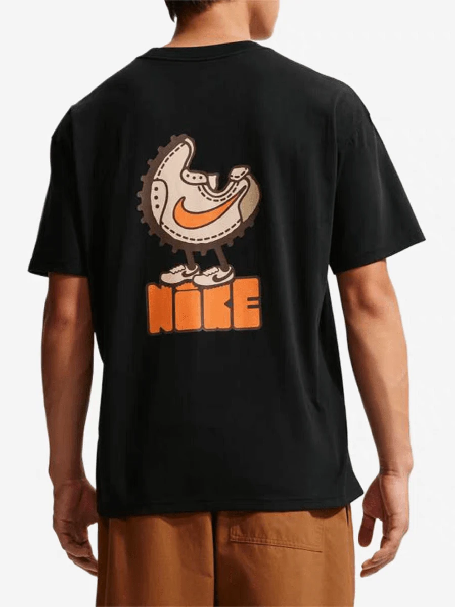 Kaos Nike Dri-Fit Warna Polos Nyaman, Bernapas, Cepat Kering, dan Menyerap Keringat, Kerah Bulat, Lengan Pendek untuk Pria - Hitam - View 1