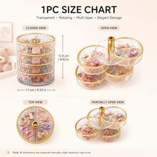 1pc Multi-Layer Rotating Hair Accessory Storage Box, Suitable For Baby Supplies, Infant Essentials, Hair Accessories, Children's Room - Multicolor - View 2