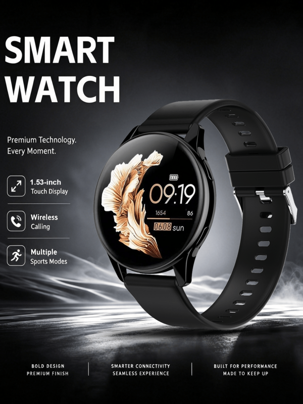 QAGSFLC Hot Fashion Sports Smart Watch, Women's Watch, Wireless Calling, Calorie, Pedometer, Stopwatch, Message Notification, Remote Camera, Music Control, Sports Mode, USB Cable Charging Multi-Function Men's Watch