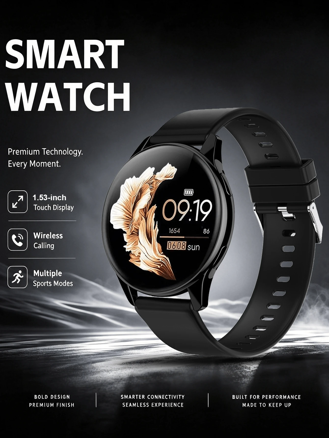 QAGSFLC Fashionable Sports Smart Watch, Women's Watch, Wireless Calling, Calorie, Step Counter, Stopwatch, Sports Mode, Customizable Watch Face, Remote Camera Control, Music Control, USB Charging, Multi-Function Men's Watch