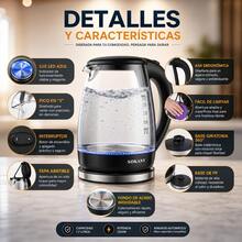 Tetera Cafetera Eléctrica Sokany de Vidrio de 1L, Jarra de Cristal con Base Eléctrica, Hervidor de Agua Rápido y Elegante, Ideal para Té, Café e Infusiones - Tipo de Enchufe A Japonés (100V) - Ver 4
