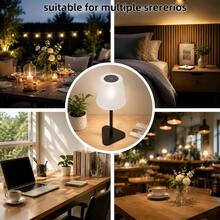 LED Wireless Touch Bathroom Table Lamp, USB-C Interface, Sensitive Touch Switch, 3 Color Light/Stepless Dimming, Portable Night Light, Room Decor, Detachable 3-In-1 Function, Modern Design, Suitable For Living Room/Bedroom/Children's Room/Bathroom/Bar Decor, Ideal Holiday Gift - Desk Lamp - View 4