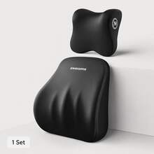 Car Headrest Neck Pillow & Lumbar Support Cushion Set, Ergonomic Thickened Soft Padding To Relieve Neck And Lower Back Discomfort From Long-Term Sitting, Makes Daily Driving More Comfortable, 2 Pieces Set Suitable For Driver And Passenger Seats - one-size - View 11