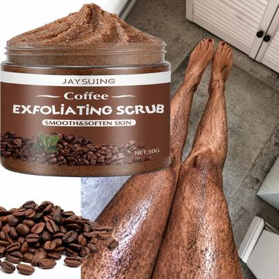 JAYSUING Exfoliante corporal de café, removedor de piel muerta, cuidado para una piel suave y tersa, tratamiento de spa con pulido corporal hidratante