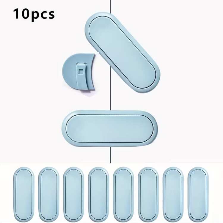 10pcs Invisible Buckle Wardrobe Cabinet Protective Lock, Easy To Install Without Punching, Anti Pinch And Anti Misoperation, Essential For Babies - Multicolor - View 8