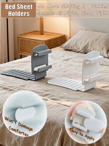 8pcs Adjustable Invisible Bed Sheet Clips, No-Drill Bed Sheet Fasteners, Anti-Slip Anti-Wrinkle Bedding Fixer For Bedroom - 8 Pcs - View 2