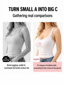 Sexy Lace Breast Petals Bras Invisible Strapless Silicone Breast Lift Tape Bra For Women - Multicolor - View 3