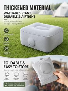 Inflatable Portable Folding Stool, Quick Inflation Wear-Resistant Outdoor Seat Cushion, Suitable For Camping, Fishing, Stargazing, Multi-Functional Footrest Pad, Lightweight Picnic Mat, Suitable For Beach, Car Emergency, Office Leisure Travel - Push-button Style - View 5