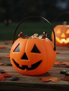 Halloween Pumpkin Bucket Candy Basket Halloween Decoration Halloween Party Favors - 籃子 - 16x13cm - 查看 7