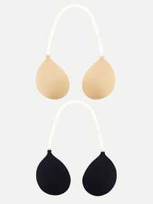 2/1pc Strapless Invisible Push-Up Bra With Detachable Halter Strap, Adhesive Bra, Suitable For Women's Backless Dresses, Washable - Multicolor - View 14