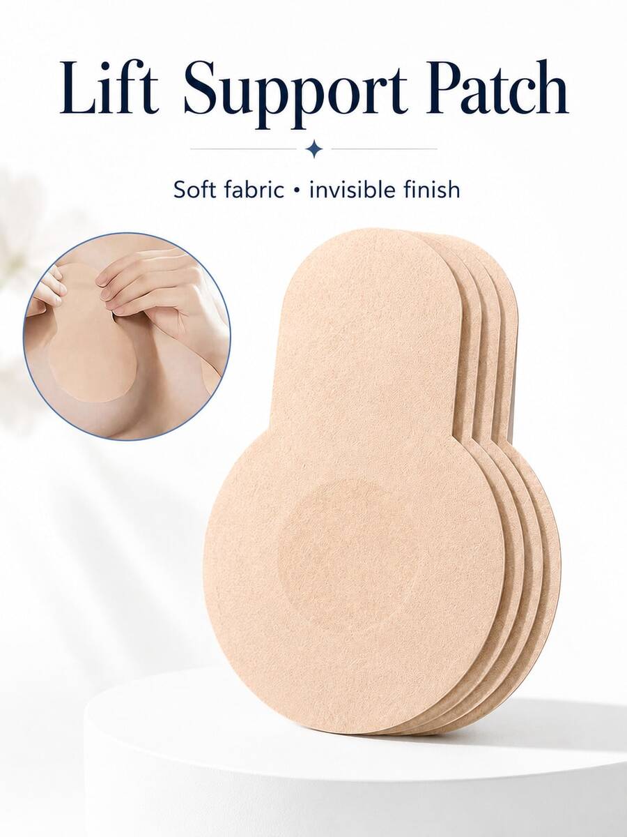 10pcs Invisible Breast Lift Tape And Nipple Covers, Disposable Non-Woven Fabric Lifting Pads, Suitable For Large Breasts, Alternative To Strapless Backless Bras - Multicolor - View 1