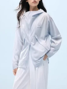 CAMEL CROWN Jaket Softshell Berkerudung Unisex Baru, Tahan Angin, Bernapas, Cocok untuk Aktivitas Luar Ruangan, Kasual, dan Serbaguna. - Biru Berkabut - View 1
