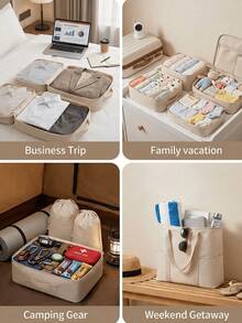 Multi-Sized Travel Organizers Easy Sorting Quick Access Durable Zip Packing Pouches For Family Backpackers Water-Resistant Suitcase Organizer Bags For Weekend Getaway Cruise Luggage Packing Kit Luggage Accessories - Multicolor - View 7