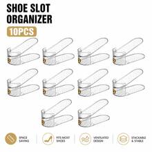 5/10/20pcs Adjustable Double Layer Shoe Racks, Space-Saving Shoe Organizer, Double Layer Shoe Shelf, Home Shoe Cabinet Expansion Tool, Suitable For Sneakers, High Heels, Casual Shoes, Leather Shoes, Slippers, Closet And Entryway Storage - Multicolor - View 10