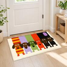 Colorful Dog Pattern Print Long Runner Rug, Indoor Entrance Mat, Bedroom Bedside Mat, Kitchen Runner Mat, Suitable For Living Room, Laundry Room, Bathroom - Multicolor - View 3