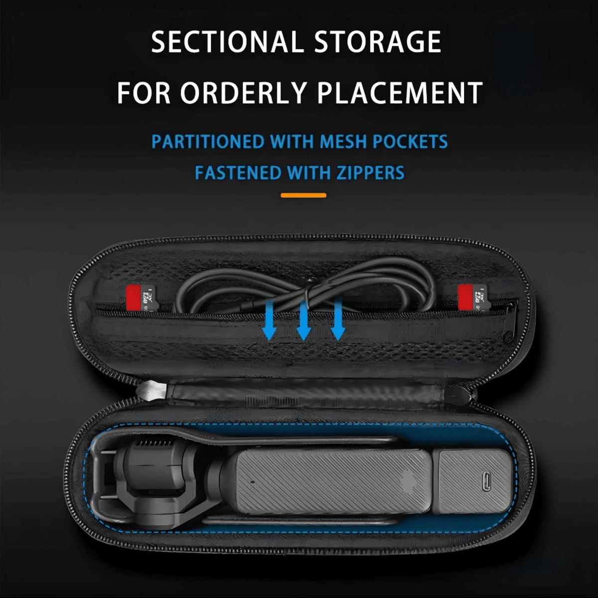 Suitable For Pocket 3/4 Body Storage Bag, Pressure-Resistant, Drop-Proof, Waterproof Mini Portable Handbag, Pocket 3/4 Action Camera Storage Box, EVA Hard Camera Case, Sports Camera Accessories - View 8