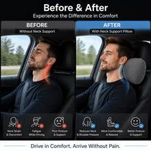 H&R Car Headrest Pillow Neck Support Cushion Ergonomic Driving Comfort Pad - Grey - View 6