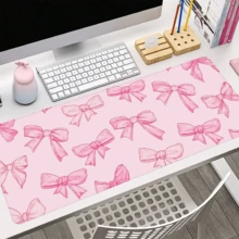 Pink Bowknot Desk Pad Mouse Pad Large Cute Girly Style Laptop & Gaming Keyboard Mouse Pad Non-Slip Stitched Edge Desktop Mat Office Desk Accessory Aesthetic Office & School Desk Decor 31.5 * 15.7 Inches - 847-bow Tie - View 7