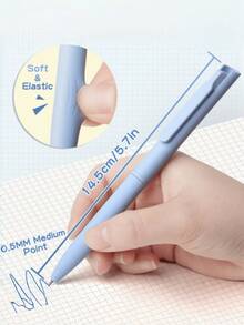 6Pcs Retractable Ballpoint Pen,Neutral Pen Set,0.5mm Fine Point Quick Dry Smooth Writing Pastel Ink Pens, Aesthetic Cute Journaling Note Taking School Office Stationery Supplies For Adult,Essential For Starting School And Office,Best Gift For Friend. - Ballpoint Pen - View 7