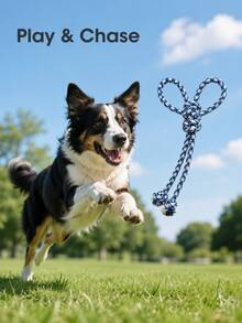 1 pieza Juguete para perros con forma de mariposa de cuerda de colores mixtos, juguete de tirón trenzado para mascotas, adecuado para juegos interactivos, entrenamiento de lanzamiento y transporte, accesorio de juego diario para cachorros y perros pequeños a medianos - Multicolor - Ver 2