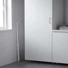 Varal de roupas dobrável para uso interno e externo, suporte portátil para secar roupas com ou sem abas - Branco sem abas - Visão 3