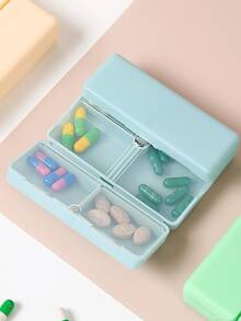 1Pc 7-Day Pill Organizer Box, Divided Design, Suitable For Travel, Store Medicines, Vitamins And Fish Oil Supplements, Foldable Double-Layer Storage Box, Magnetic 7-Compartment Pill Case - one-size - View 6