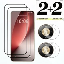 2+2pcs High Definition Tempered Glass Screen Protector And Camera Lens Protector For Honor Magic 8 Lite/Magic 7 Pro 5G/Magic 7 Lite/Magic 7/Magic 8 Pro/Magic V3/Magic V5/Honor 200/200Pro/400 PRO/600lite, Curved Full Coverage Screen Protector, Bubble-Free, Crystal Clear, Designed For Honor Magic 7 Series - Clear - View 4
