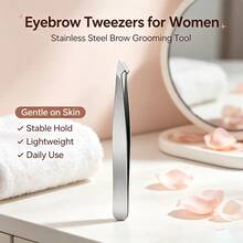 3PCS Multi Tip Stainless Steel Eyebrow Tweezers Matching Ear Pick For Salon Beginners Sculpt Brows Extract Loose Facial Hairs Clean Earwax Durable Practical Makeup Accessory - 3-piece Set - View 6